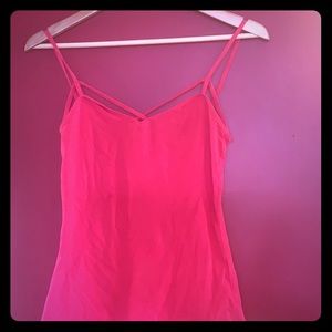 Red tank top with boob enhancing straps 🙆🏼‍♀️